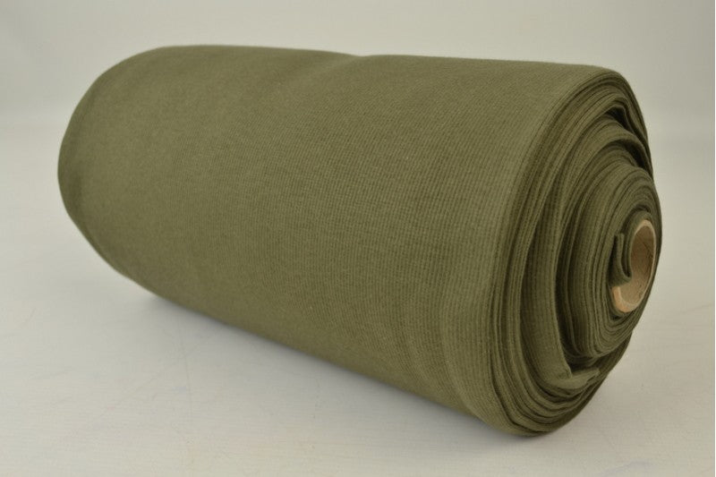 Rib boordstof - Donker mosgroen