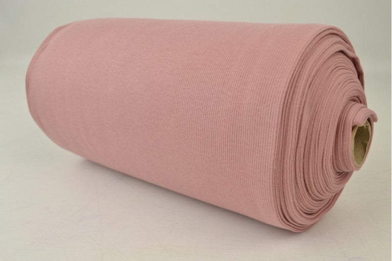 Rib boordstof - Oud roze