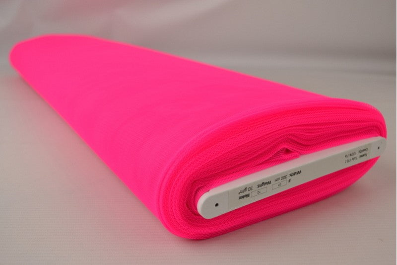 Brandvertragende tule 300cm breed - Neon roze