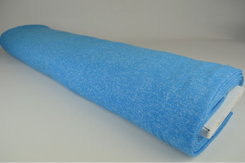 French terry melange viscose - Aqua blauw