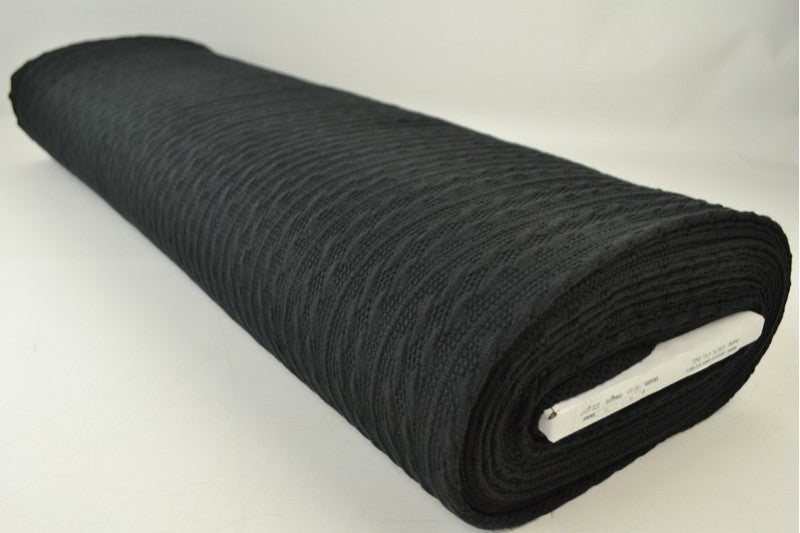 Jacquard gebreide kabelstof - Zwart