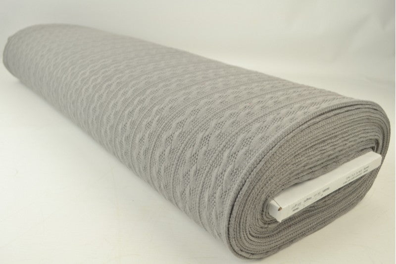 Jacquard gebreide kabelstof - Donkergrijs