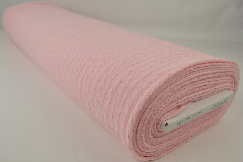Jacquard gebreide kabelstof - Dusty roze