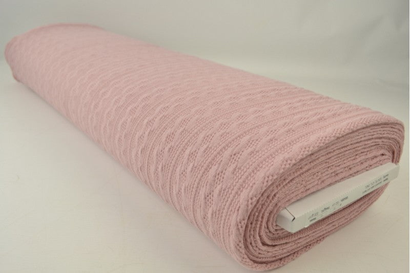 Jacquard gebreide kabelstof - Oud roze