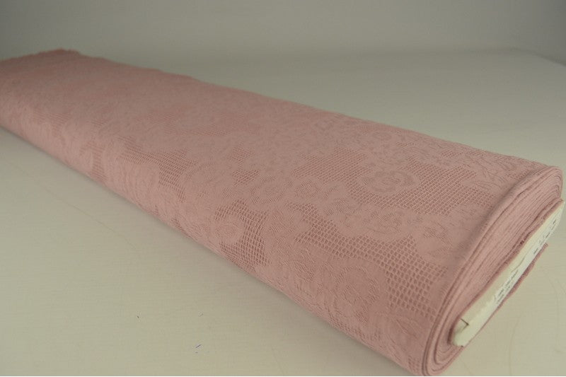 Katoen jacquard stof - Donker oud roze
