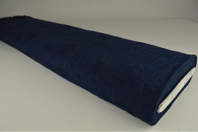 Katoen jacquard stof - Navy