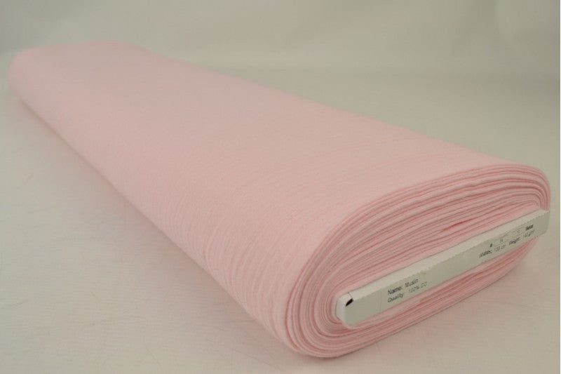 Mousseline stof - Baby roze