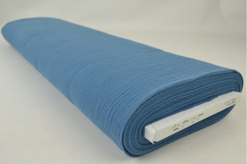 Mousseline stof - Staalblauw