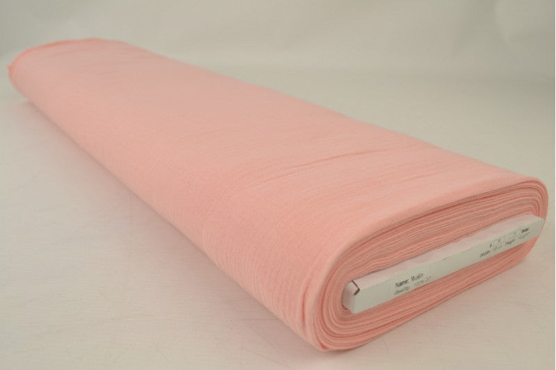 Mousseline stof - Zalmroze