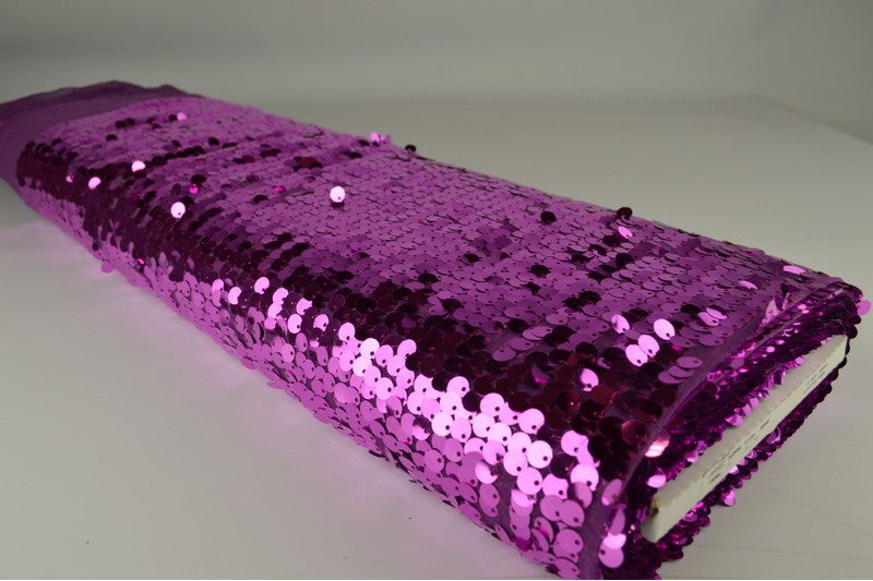 XL paillettenstof op rol – grote pailletten – Paars