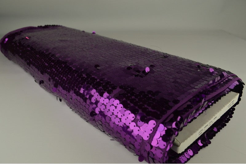 XL paillettenstof op rol – grote pailletten – Paars