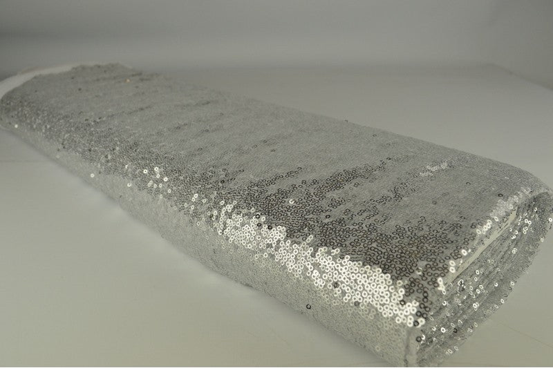 Paillettenstof op rol – kleine pailletten – Zilver