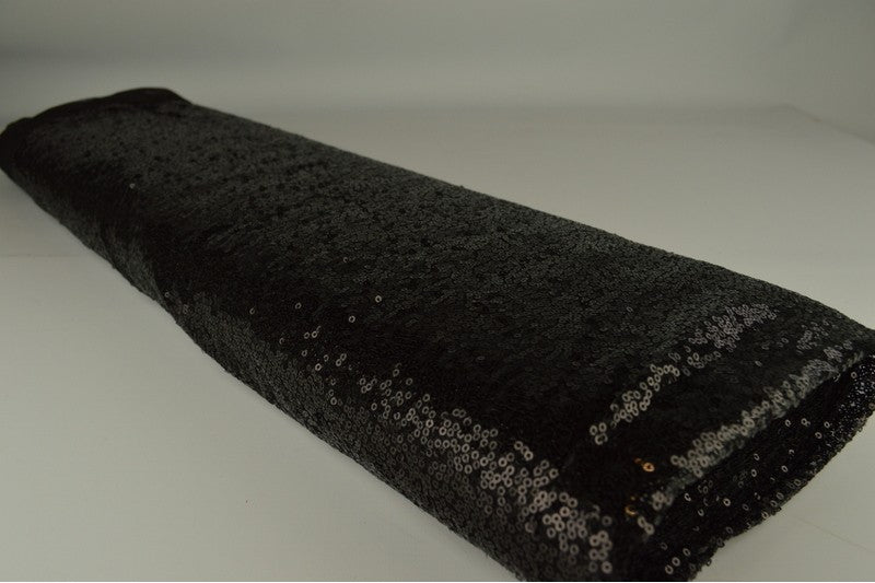 Paillettenstof op rol – kleine pailletten – Zwart