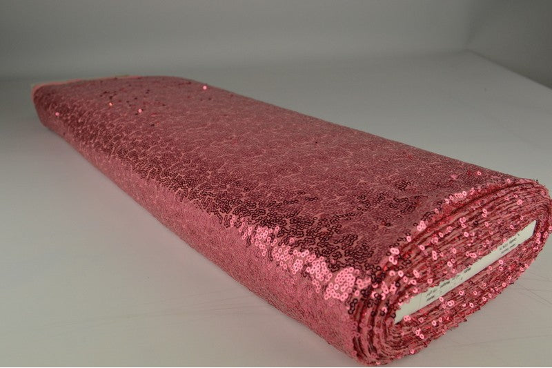 Paillettenstof op rol – kleine pailletten – Zalmroze