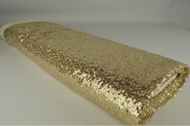 Paillettenstof op rol – kleine pailletten – Champagne