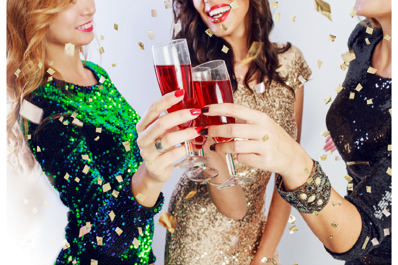 Jurken van kleine pailletten