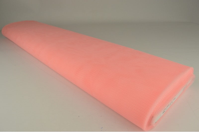 Tule stof - Zalmroze