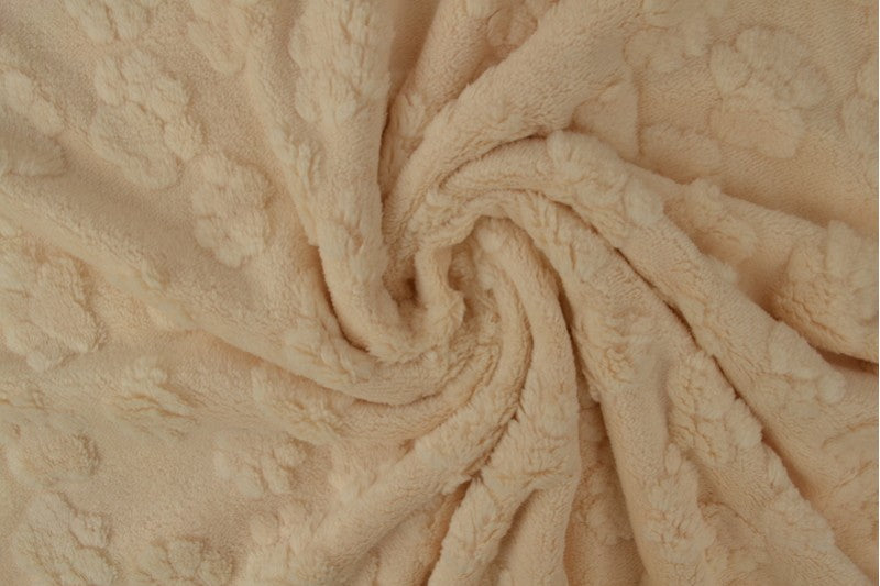 Fleece met hondenpootjes - Champagne