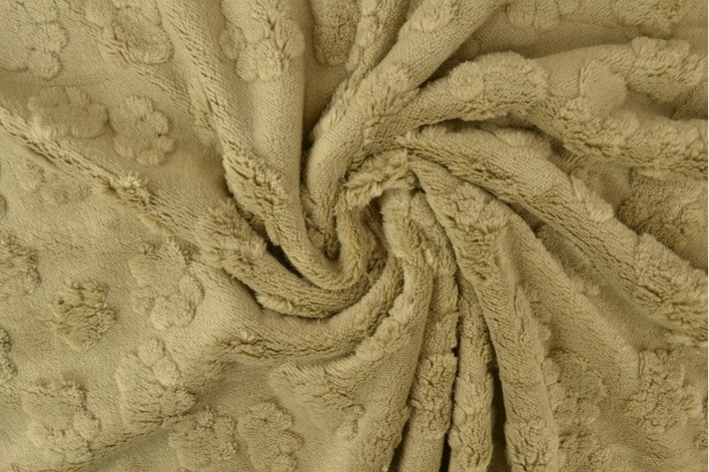 Fleece met hondenpootjes - Beige